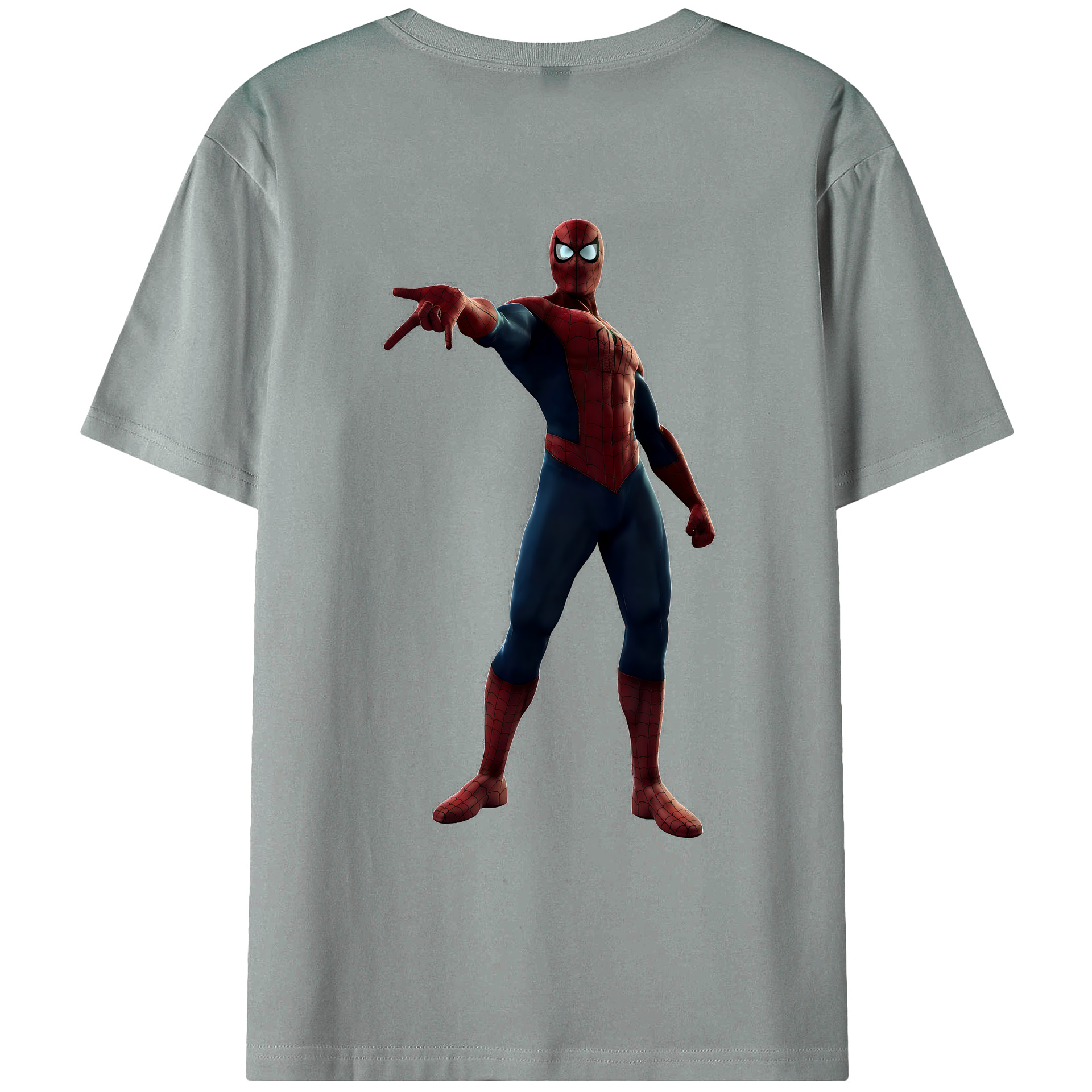 （画像用） Spider Man スパイダーマン 綿100％ メンズ半袖Tシャツ（バックプリント） 通気性
